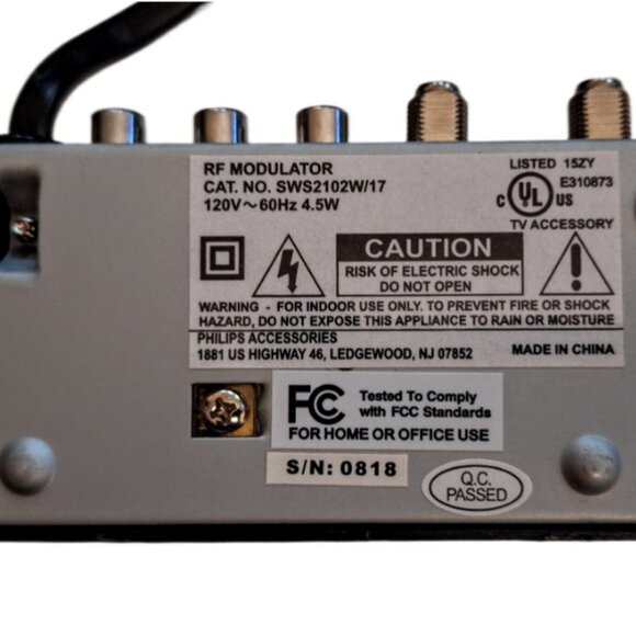Philips RF Modulator SWS2102W/17 Video Signal Converter New - Picture 2 of 4
